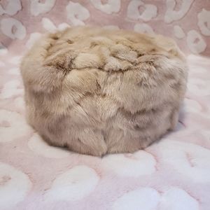 Vintage Christian Dior Paris New York Fur Pillbox Hat 23.5" circumference